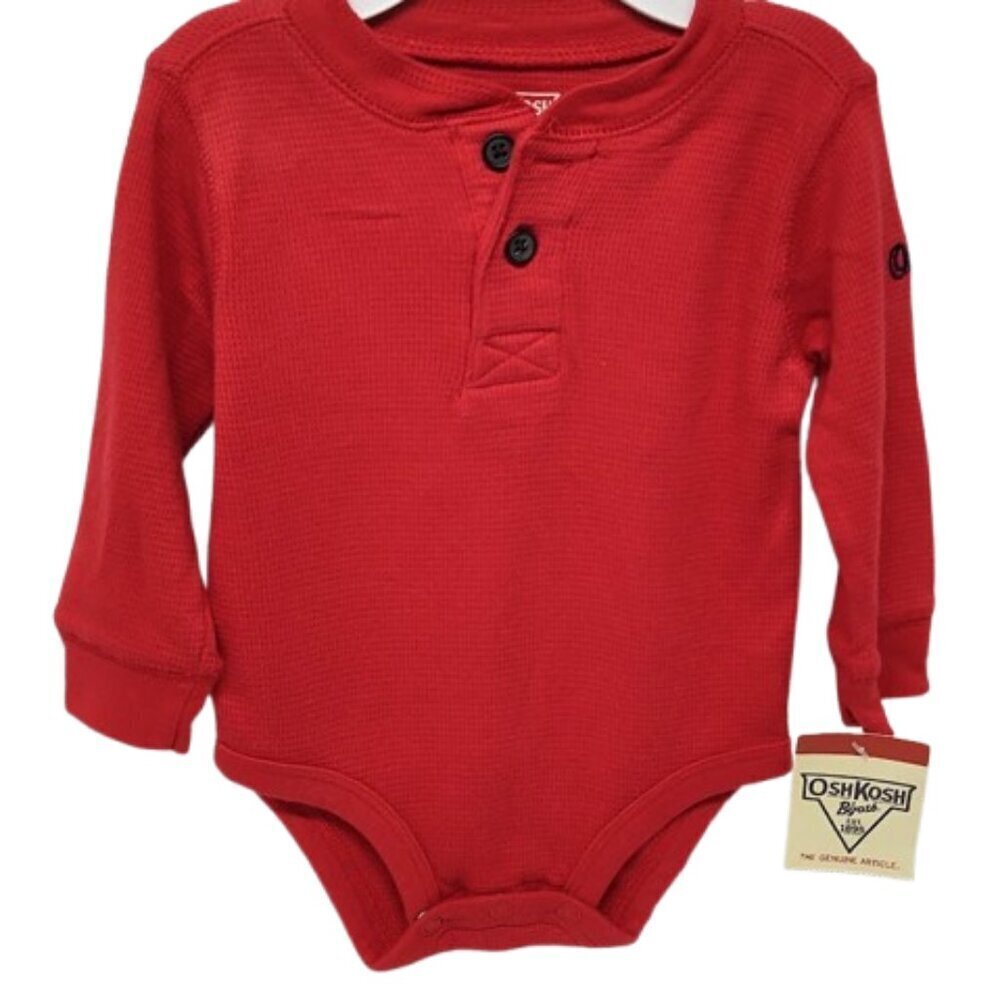 Oshkosh 6 Month Boy's Snap Bottom Top 100% Cotton 2010 NWT Red - Picture 2 of 8